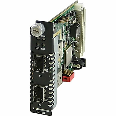 Perle CM-10G-STS Media Converter - 10GBase-X - 2 x Expansion Slots - 2 x SFP+ Slots - Internal
