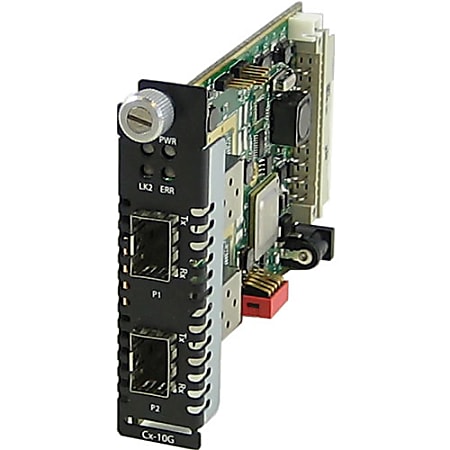 Perle C-10G-STS Media Converter - 10GBase-X - 2 x Expansion Slots - 2 x SFP+ Slots - Internal