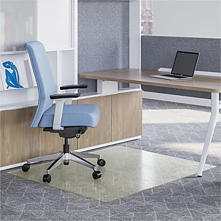 Deflecto OceanMat Chair Mat for Carpet - Low Pile, Carpeted Floor - 48"x 36" Depth - Rectangular - Polyethylene Terephthalate (PET), Plastic
