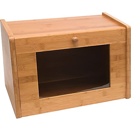 Lipper Bamboo Bread Box with Tempered Glass Window - Bamboo Wood - Bamboo Body - 1
