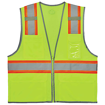 Ergodyne GloWear Safety Vest, 2-Tone, Type-R Class 2, Large/X-Large, Lime, 8246Z