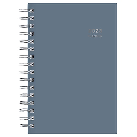 Blue Sky™ Daily Aligned Planner, 5”x 8”, Steel Blue, January To December 2023, 132333