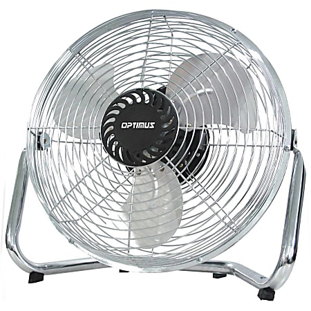 Optimus 12" 3-Speed Industrial-Grade High-Velocity Fan With Chrome Grill, 15-3/8" x 14"