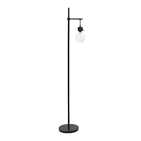 Lalia Home Beacon Floor Lamp, 60"H, Clear Shade/Matte Black Base