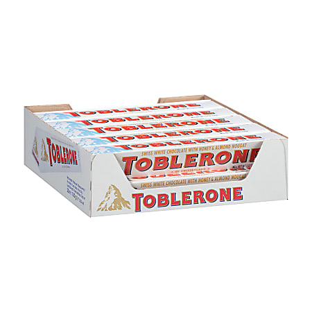 Toblerone White Chocolate Bars, 3.5 Oz, Box Of 20 Bars