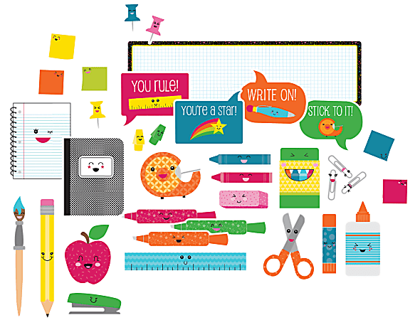 Carson-Dellosa School Pop School Tools Mini Bulletin Board Set, Multicolor, Grades K-5