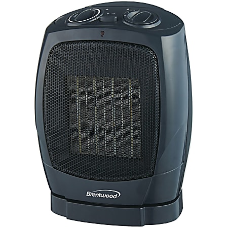 Brentwood H-C1600 Convection Heater - Ceramic - 750 W to 1500 W - 2 x Heat Settings - 1500 W - Indoor - Black