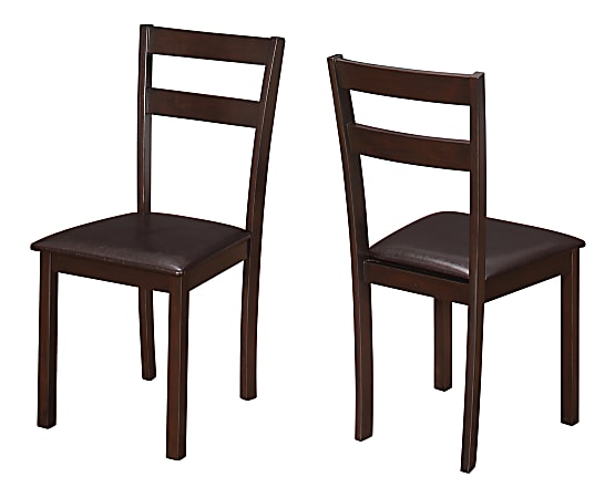 Monarch Specialties Allison Dining Chairs, Dark Brown/Cappuccino, Set Of 2 Chairs