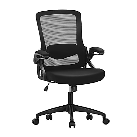 ALPHA HOME Ergonomic Fabric Mid Back Office Task Chair With Lumbar Support  Black - Office Depot