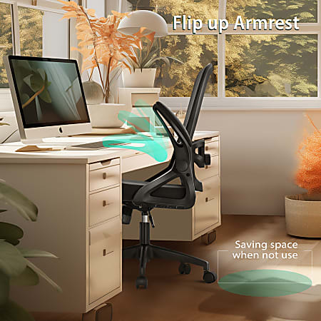 ALPHA HOME Ergonomic Mesh Mid Back Office Task Chair With Padded