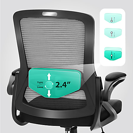 ALPHA HOME Ergonomic Fabric Mid Back Office Task Chair With Lumbar