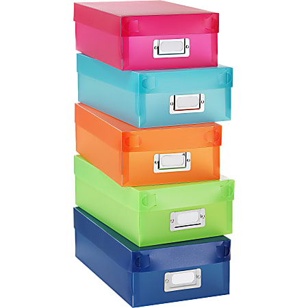 Whitmor Storage Case, External Dimensions: 11.8"L x 7.3"W x 3.8"H, Plastic, For File, Document, 5