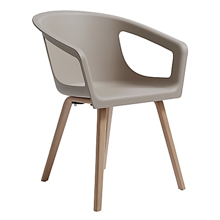 National® Deker Waiting Room Chair With Wood Frame, Taupe/Brown