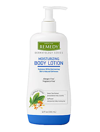 Remedy Dermatology Series Unscented Moisturizing Body Lotion, 12 Oz, Pack Of 12 Bottles