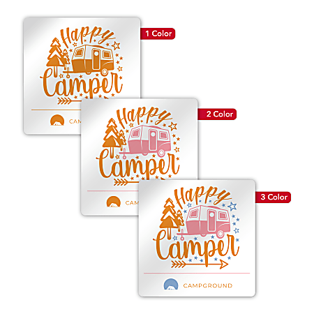 Custom Printed 1, 2 or 3 Color Window Cling Decal, 4" x 4" Square, Box of 250