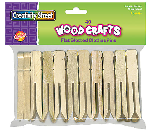 Chenille Kraft Clothespins Slotted Box Of 40 - Office Depot