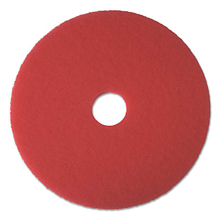 Boardwalk® Buffing Floor Pads, 18" Diameter, Red, 5/Carton