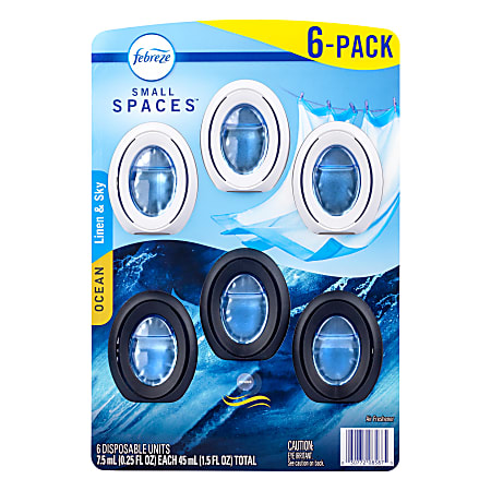 Febreze Small Spaces Air Fresheners, Fresh, 1.5 Oz, Pack Of 6 Air Fresheners