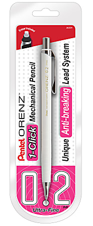 Pentel® Orenz™ Mechanical Pencil, 0.2mm, B Lead, White Barrel