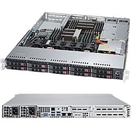 Supermicro SuperServer 1028R-WC1RT Barebone System - 1U Rack-mountable - Intel C610 Chipset - Socket LGA 2011-v3 - 2 x Processor Support - Black - 1 TB DDR4 SDRAM DDR4-2133/PC4-17000 Maximum RAM Support - Serial ATA/600, 12Gb/s SAS RAID Supported