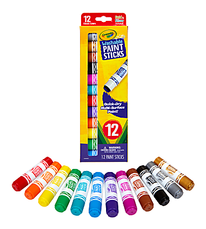 Crayola&reg; Washable Paint Sticks, Assorted Colors, Pack Of 12 Sticks