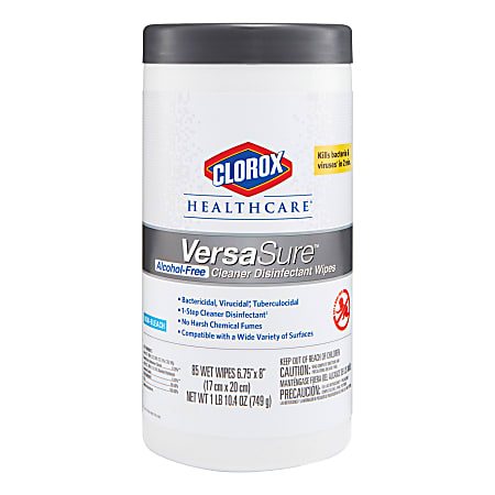 Clorox Healthcare VersaSure Disinfectant Wipes, Canister Of 85 Wipes