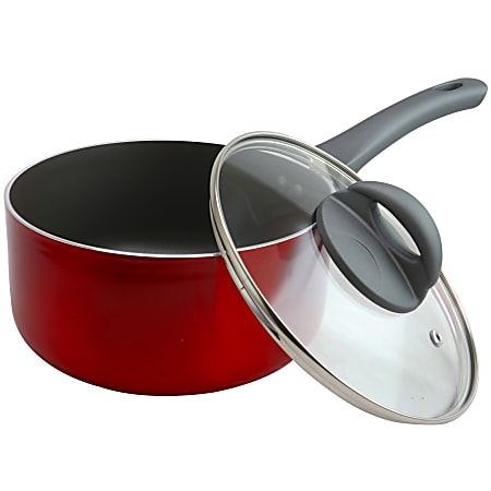 Oster Herscher 2.5-Quart Aluminum Sauce Pan, Red