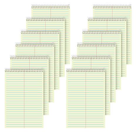 TOPS™ Steno Books, 6" x 9", Gregg Ruled, 80 Sheets, Green, Pack Of 12