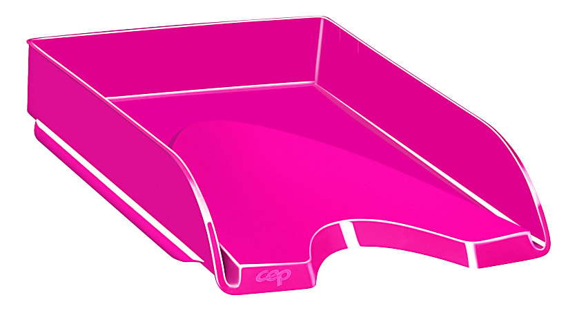 CEP Plastic Gloss Letter Tray, 2-5/8"H x 10-1/8"W x 13-11/16"D, Pretty Pink