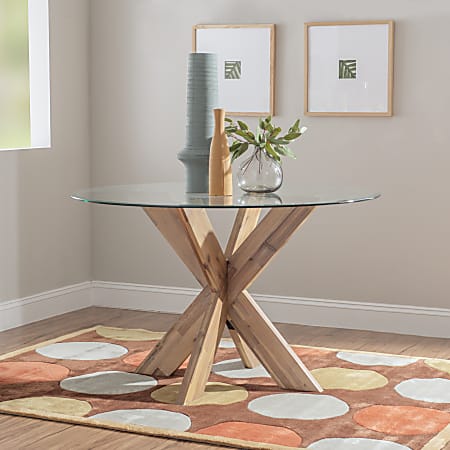 Round x base dining table deals