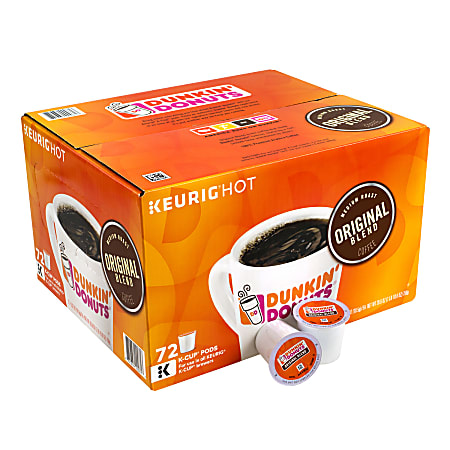 Dunkin' Donuts® Original Blend Coffee Single-Serve K-Cup®, 1 Oz, Carton Of 72
