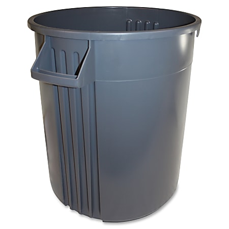 Gator 32-gallon Vented Container - 32 gal Capacity - Round - 27.1" Height x 22" Width - Plastic, Polyethylene - Gray - 1 Each