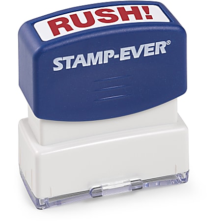 Trodat Pre-Inked RUSH! Stamp - Text Stamp - RUSH! - 1.69" Impressionx 0.56" Impression - 50000 Impression(s) - Blue - 1 Each - TAA Compliant - 5965