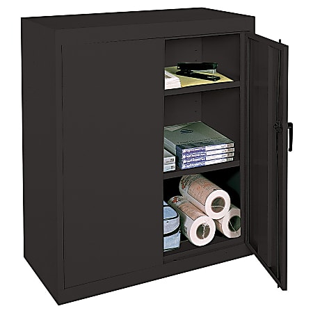 Realspace Steel Storage Cabinet 3 Shelves 42 H x 36 W x 18 D Black