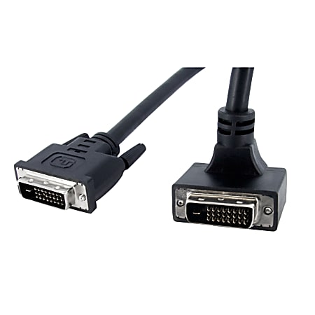 StarTech.com 6 ft 90 Degree Down Angled Dual Link DVI-D Monitor Cable M/M - Male to Male 25 pin DVI-D Video Cable Black 6 Feet - DVIDDMMBA6