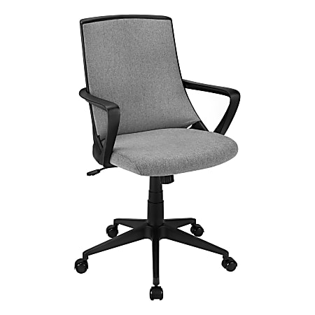 Monarch Specialties Marella Ergonomic Faux Leather Mid-Back Office Chair, Black