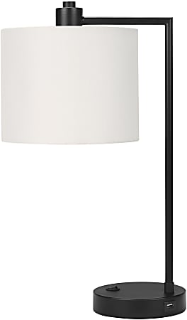 Monarch Specialties Granville Table Lamp, 19”H, Ivory/Black