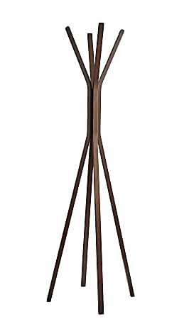 Adesso® Toby Coat Rack, 68-1/2"H x 16-1/2"W x 16-1/2"D, Walnut Oak