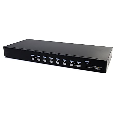 StarTech.com 8 Port VGA KVM Switch - 1U Rack Mount - USB VGA KVM Switch with Audio - 1920 x 1440 @60hz - KVM Video Switch (SV831DUSBAU) - KVM / audio switch - 8 x KVM / audio - 1 local user