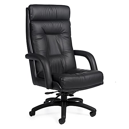 Global Arturo Bonded Leather High Back Tilter Chair 50 H Black - Office  Depot