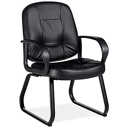 Global® Arno™ Bonded Leather Guest Chair, Black
