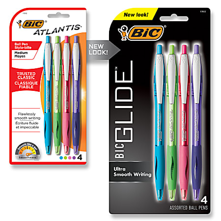 1 per 1-Count Assorted Ink assorted 4 Colors BIC Medium Point Ball Pen 