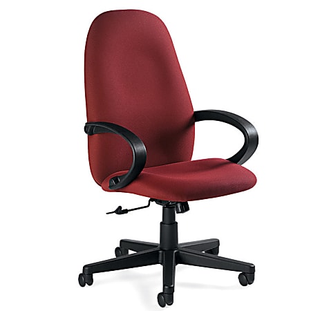 Global® Enterprise® High-Back Tilter Chair, 45"H x 24 1/2"W x 27"D, Burgundy/Black