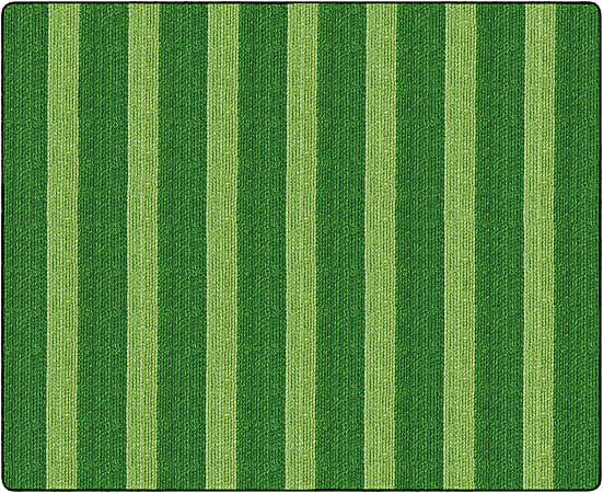 Flagship Carpets Basketweave Stripes Classroom Rug, 10 1/2' x 13 3/16', Green
