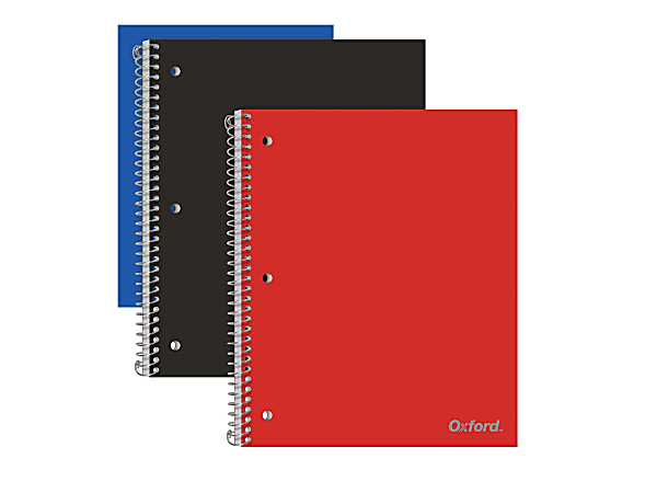 TOPS® Wirebound Poly Notebooks, 9" x 11", 1 Subject, 100 Sheets, Assorted Colors, Pack Of 3