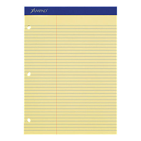 Office Depot Brand Writing Pads 8 12 x 11 34 LegalWide Ruled 50 Sheets  Canary Pack Of 12 Pads - Office Depot