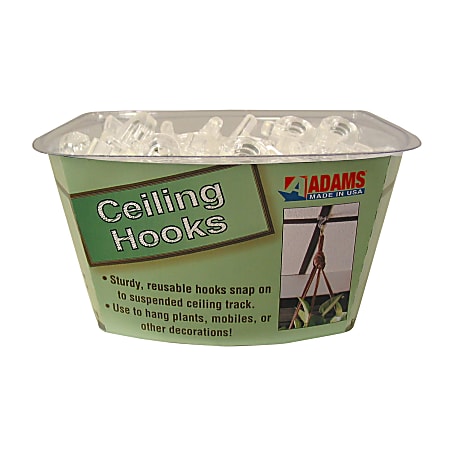 Adams Ceiling Hooks 1 14 5 10 Lb Capacity Clear Pack Of 42