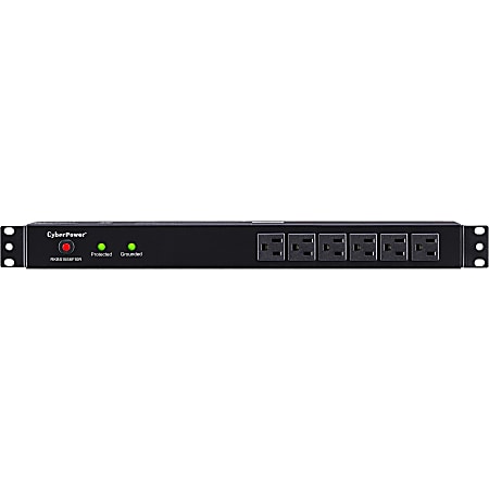 CyberPower Rackbar Surge Suppressor RM 1U RKBS15S6F10R 15A 16-Outlet - Receptacles: 16 x NEMA 5-15R - 3600J