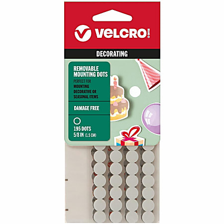 VELCRO® Removable Mounting Tape - 0.63" Dia - 195 / Pack - White