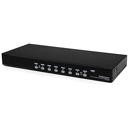StarTech.com 8 Port 1U Rackmount USB KVM Switch with OSD - Control up to 8 VGA and USB computers from a single keyboard, mouse and monitor